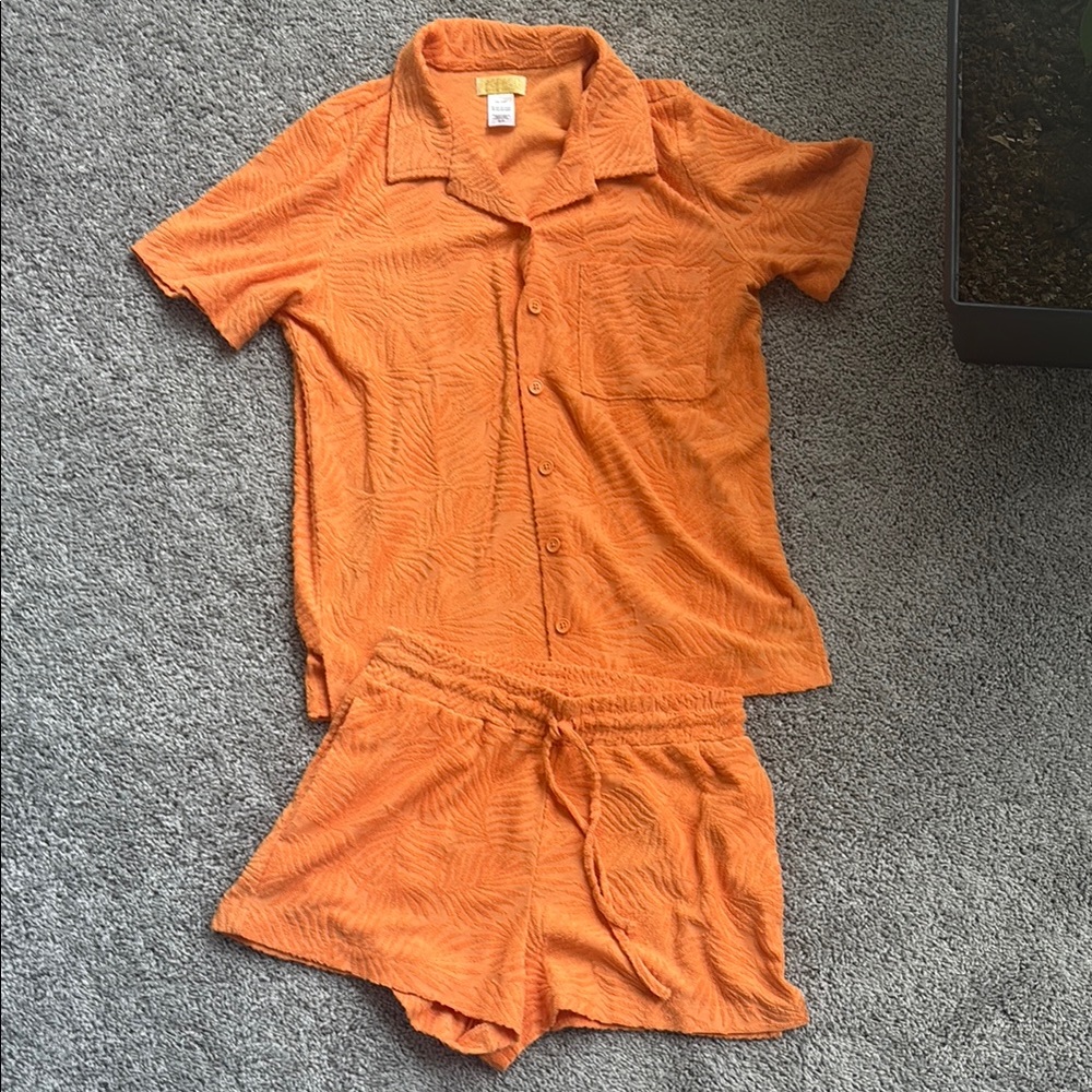 NWOT L*space Orange Set Short-Sleeve Top and Shorts